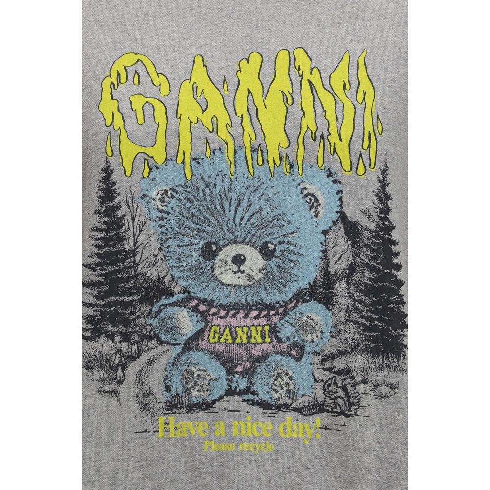 Ganni Gray Cotton Sweatshirt
