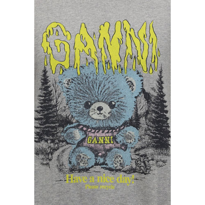 Ganni Isoli Teddy Forest Sweatshirt in Gray