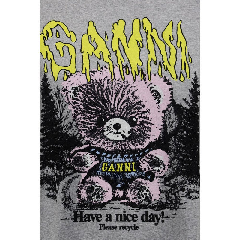Ganni Isoli Teddy Forest Sweatshirt en Coton Gris