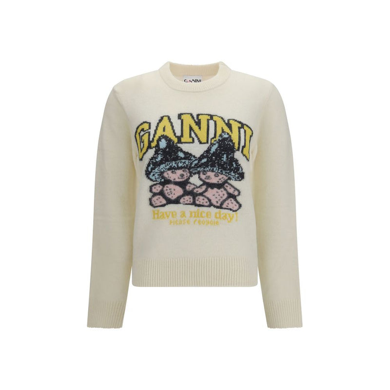 Ganni Beige Wool Oves Aries Sweatshirt