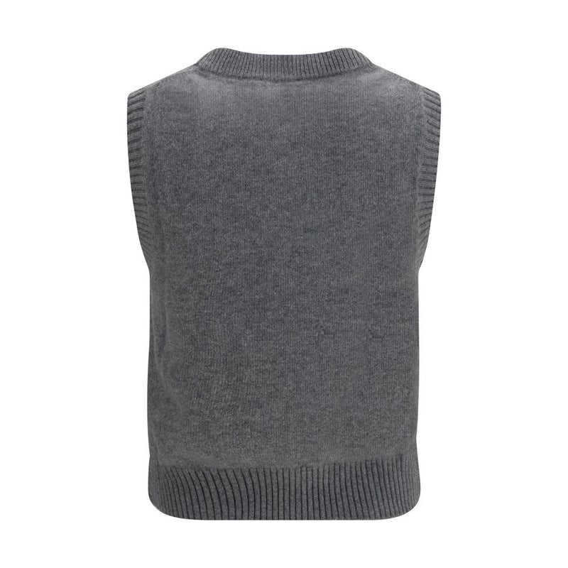 Ganni Gray Wool Oves Aries Sleeveless Sweater