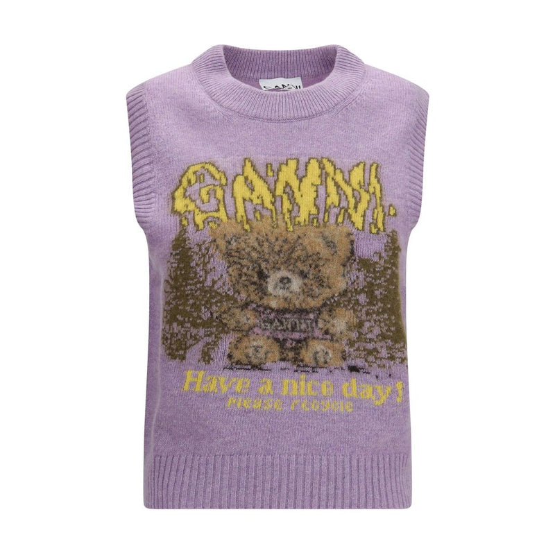 Ganni Gray Alpaca Vicugna Pacos Sleeveless Sweater