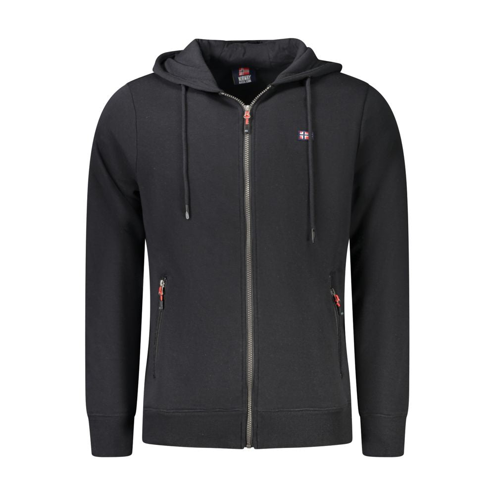 Norway 1963 Black Cotton Sweatshirt with Zip Pockets