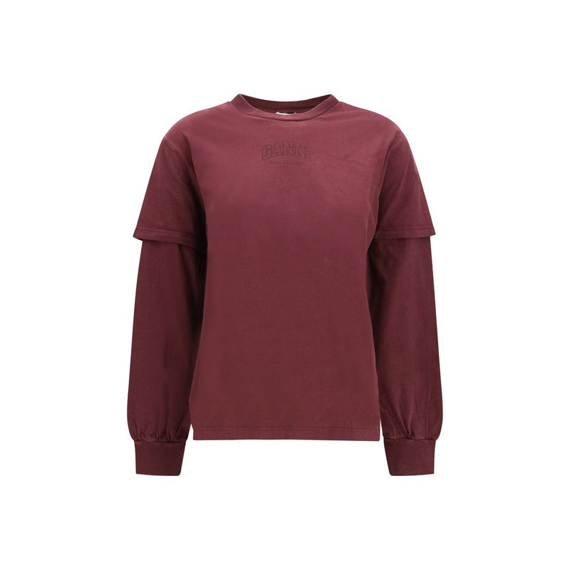 Ganni Bordeaux Sweatshirt en Coton Bio