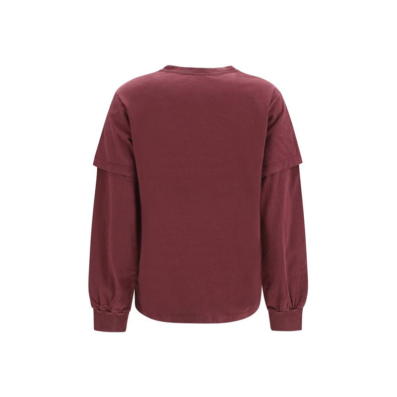 Ganni Bordeaux Sweatshirt en Coton Bio