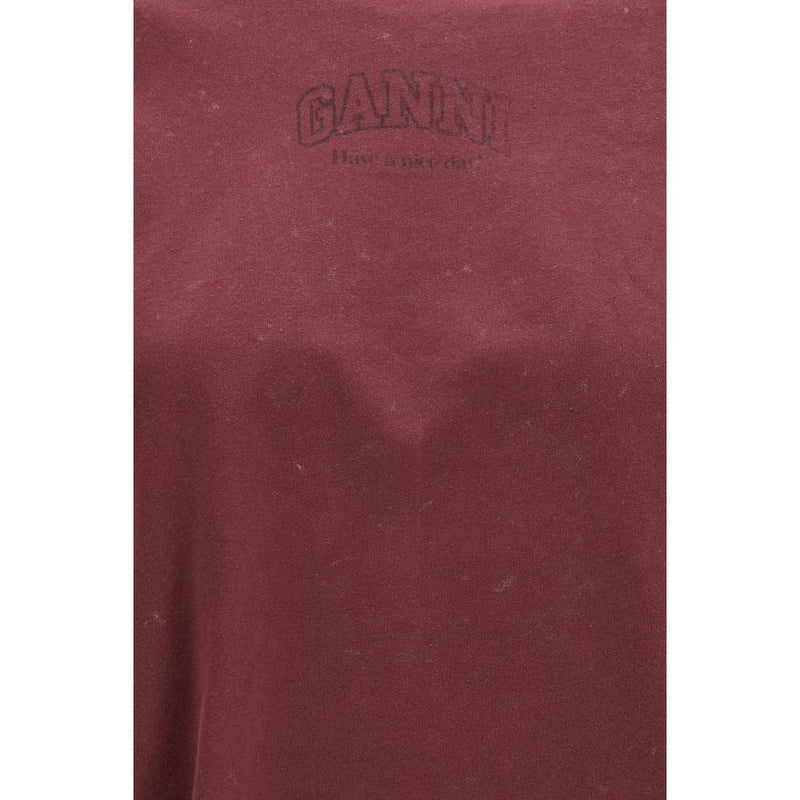 Ganni Bordeaux Sweatshirt en Coton Bio