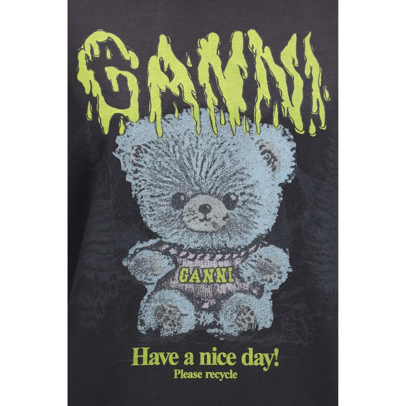 Ganni Gray Cotton Sweatshirt - Forest Teddy Graphic