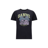 Ganni Gray Cotton T-Shirt