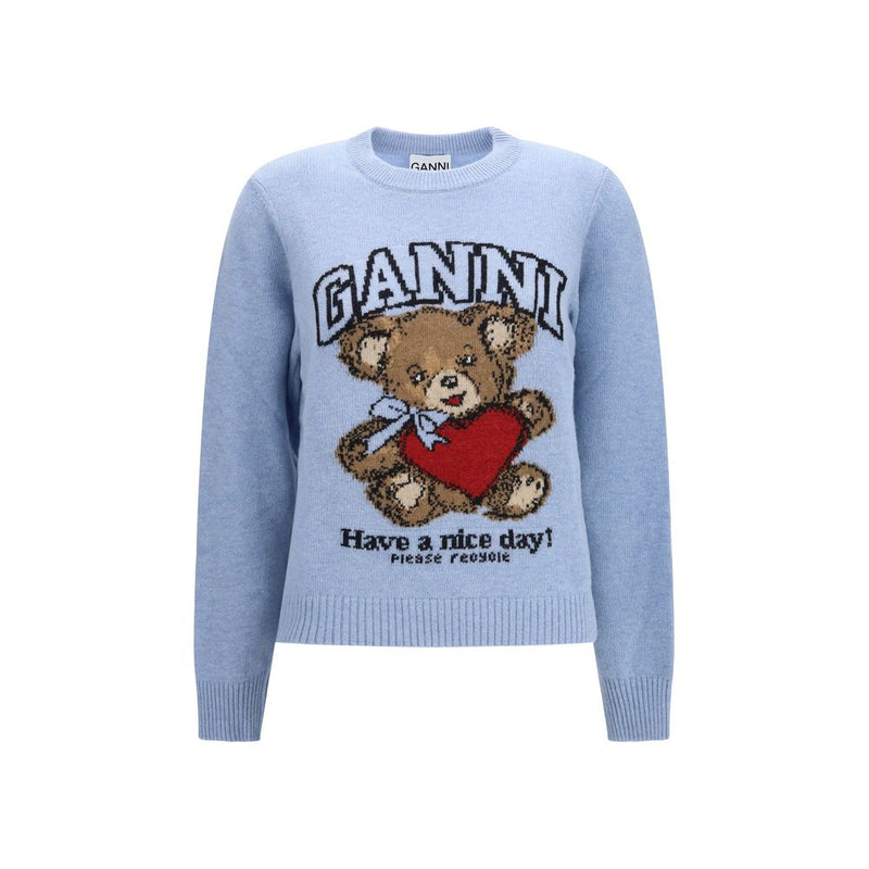 Ganni Blue Wool Oves Aries Sweatshirt