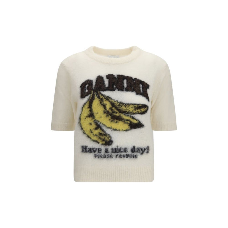Ganni Beige Alpaca Vicugna Pacos T-Shirt for Women