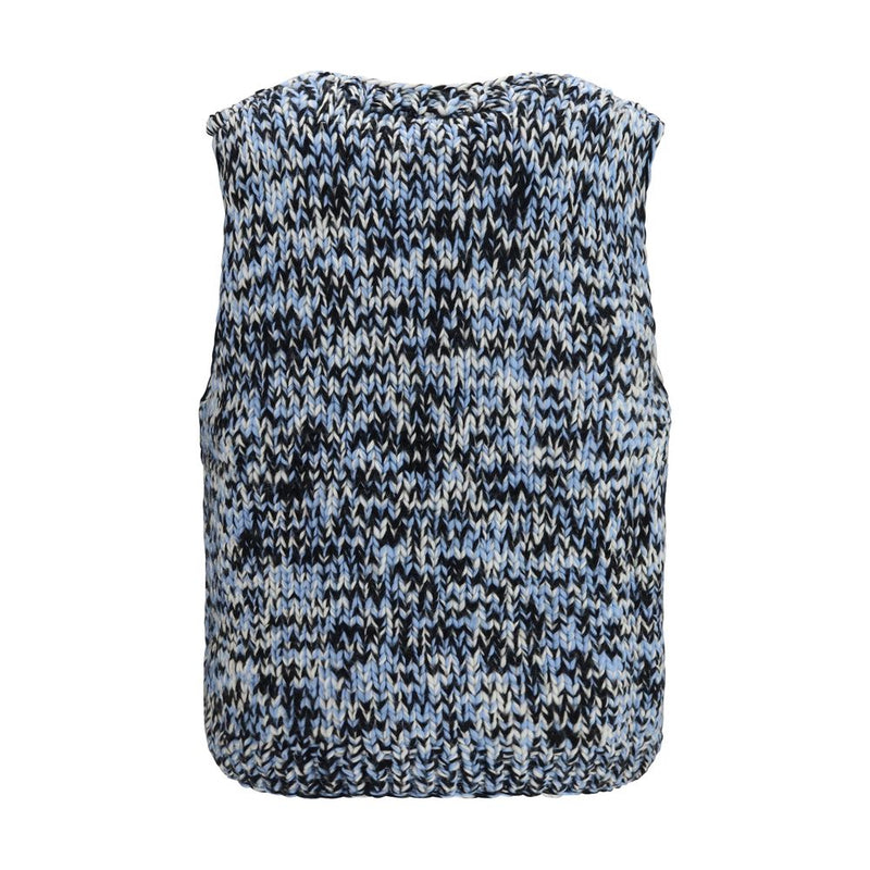Ganni Multicolor Wool Ovis Aries Sleeveless Sweater