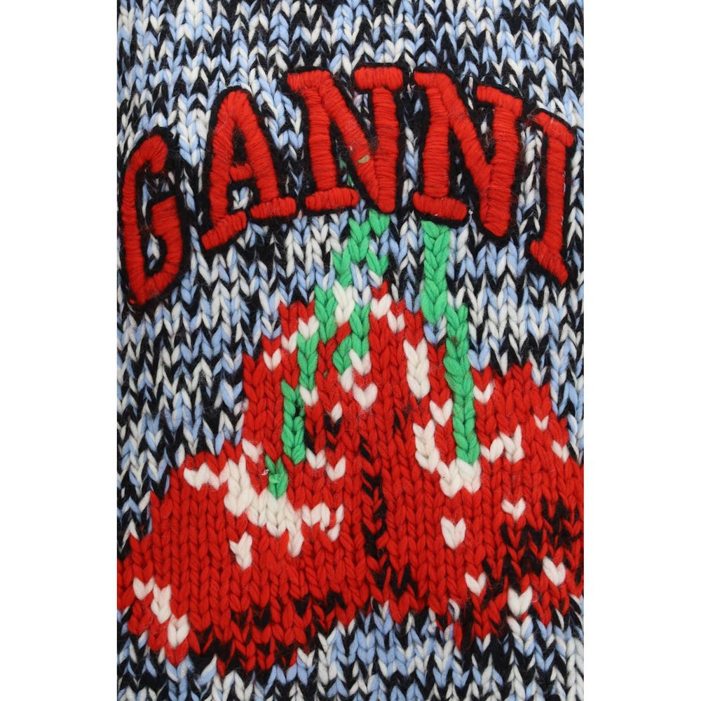 Ganni Multicolor Wool Oves Aries Sleeveles Sweater
