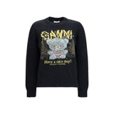 Ganni Black Recycled Wool Sweatshirt