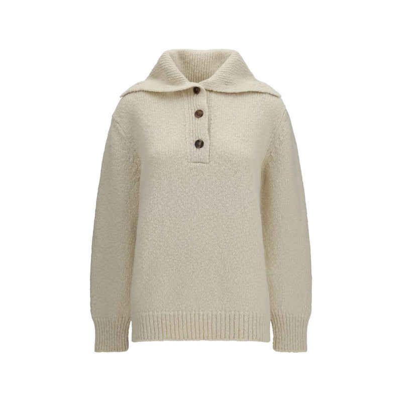 Malo Beige Cashmere Sweatshirt with Sailor Collar