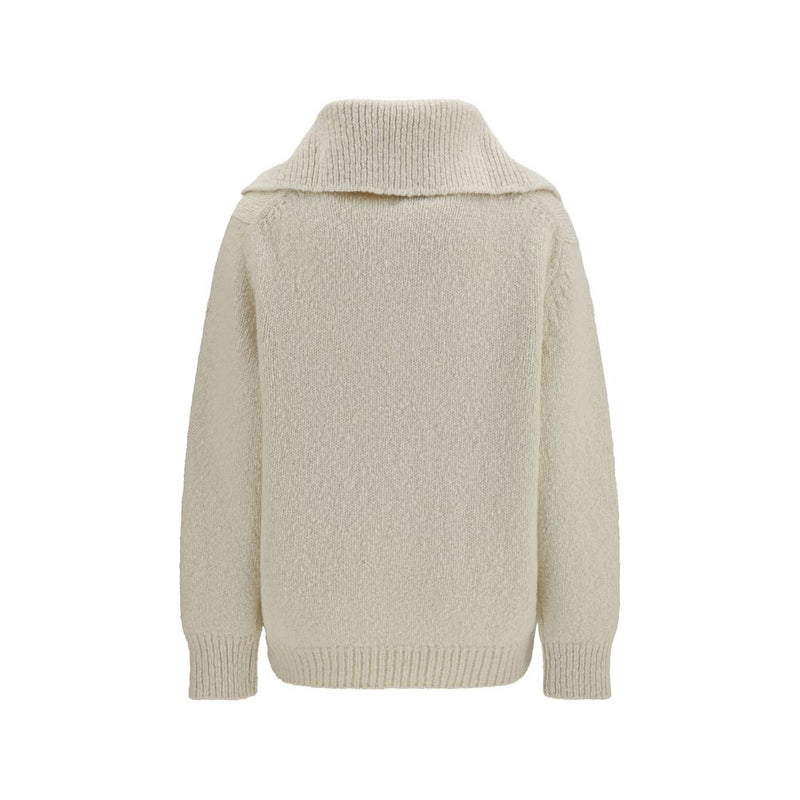 Malo Beige Cashmere Sweatshirt with Sailor Collar