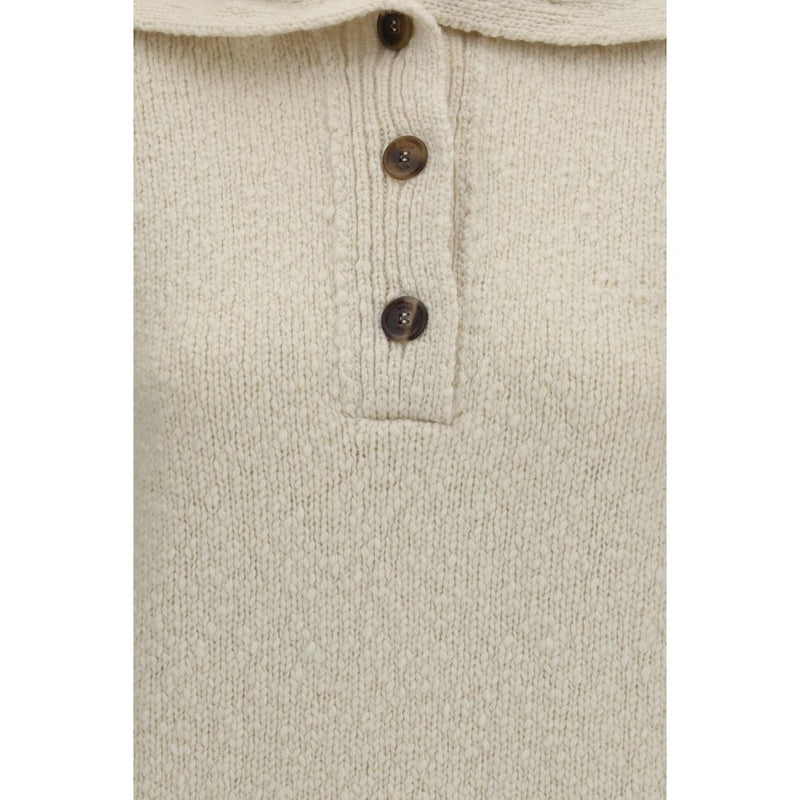 Malo Beige Cashmere Sweatshirt with Sailor Collar
