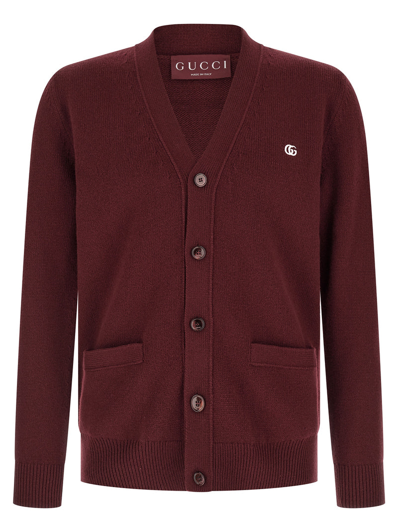 Gucci Bordeaux Cashmere Cardigan for Men