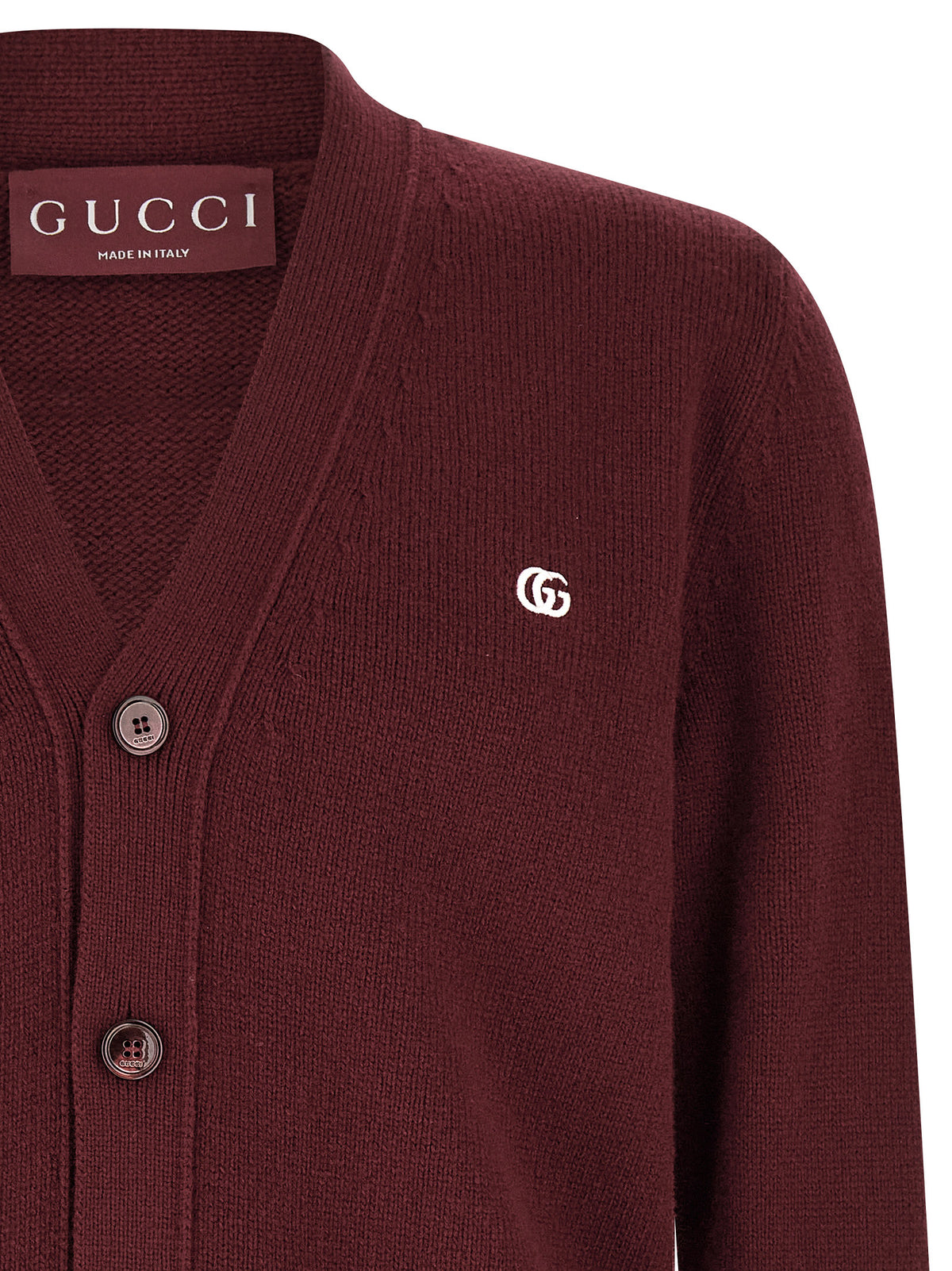 Gucci Bordeaux Cashmere Cardigan