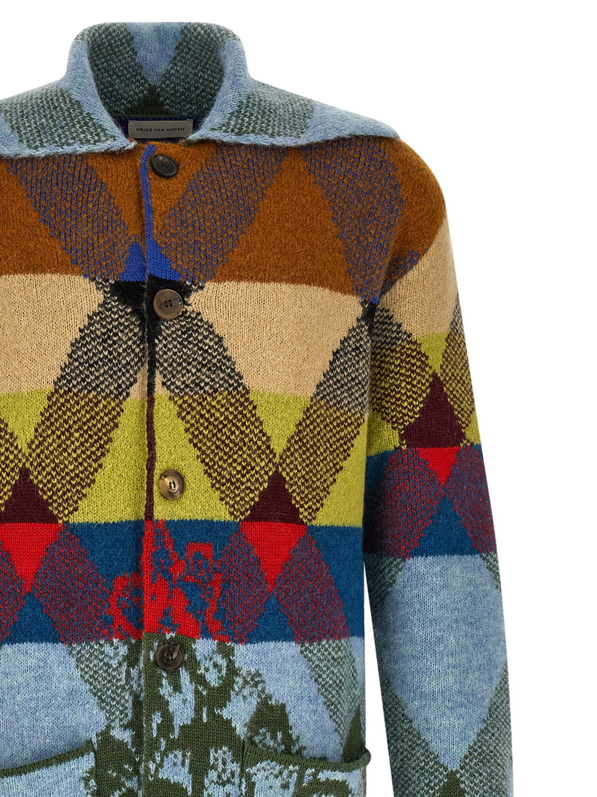 Dries Van Noten Multicolor Wool Cardigan