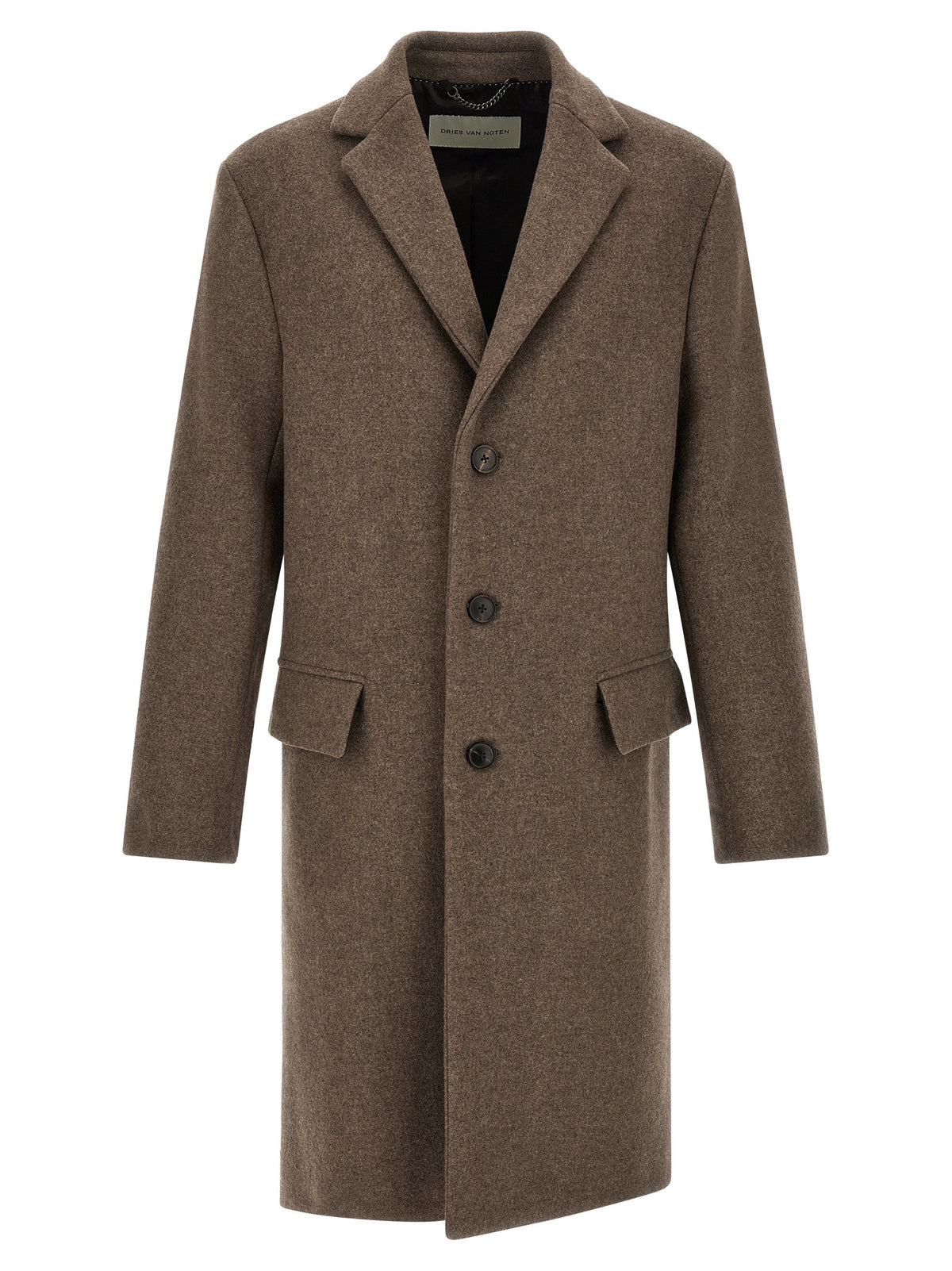 Dries Van Noten Brown Wool Coat
