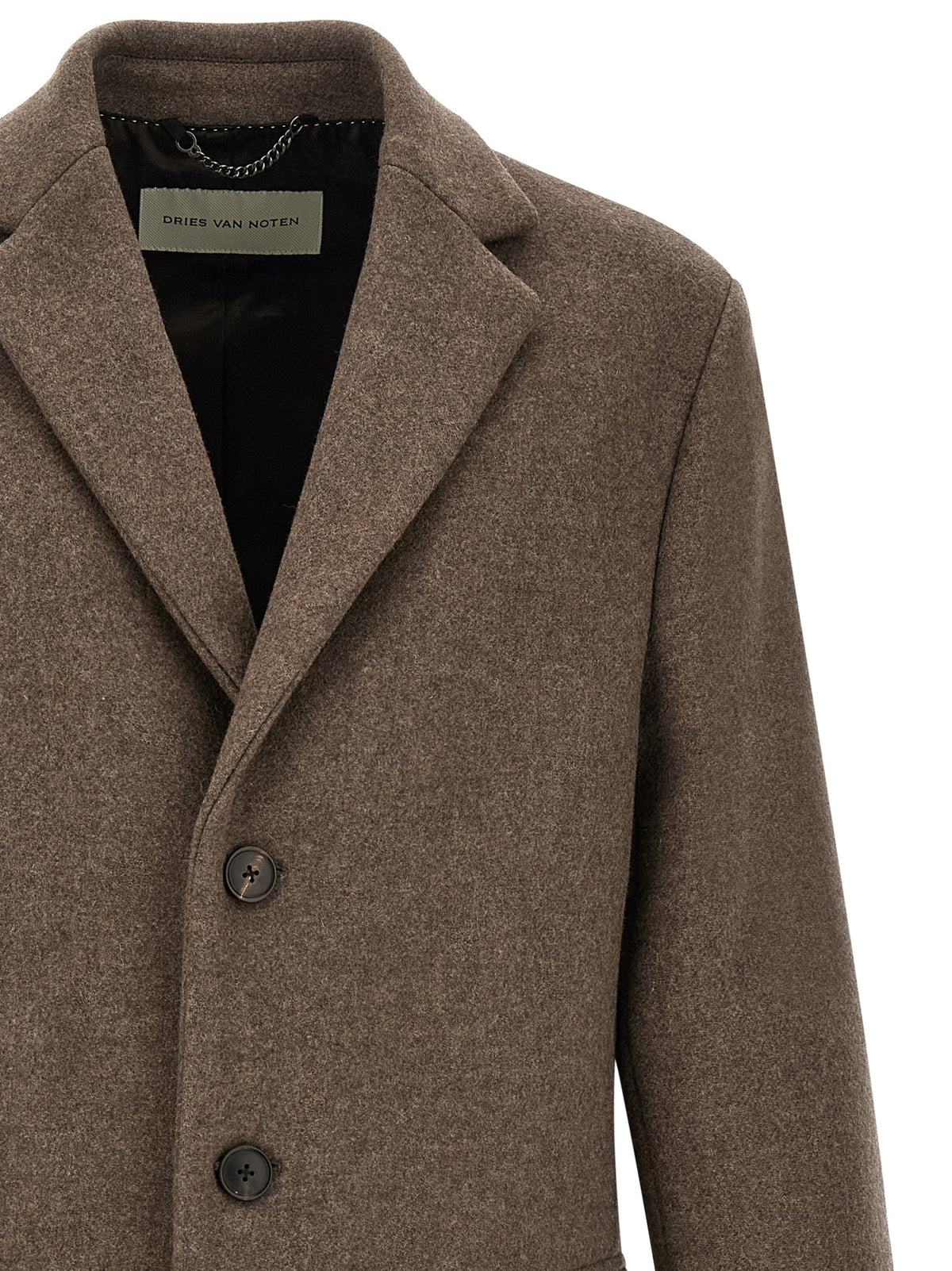 Dries Van Noten Brown Wool Coat
