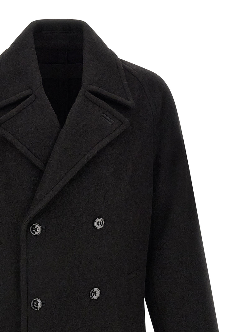 Lemaire Black Wool Coat - Timeless Elegance for Men