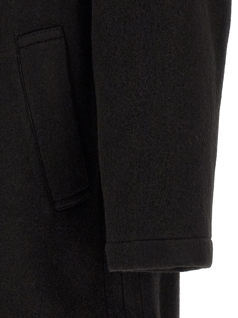 Lemaire Black Wool Coat - Timeless Elegance for Men