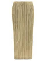 PLEATS PLEASE ISSEY MIYAKE Beige Polyester Midi Skirt