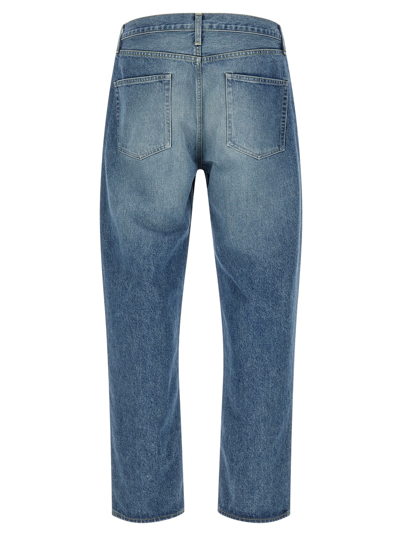 SSSTEIN Blue Cotton Tapered Jeans for Men