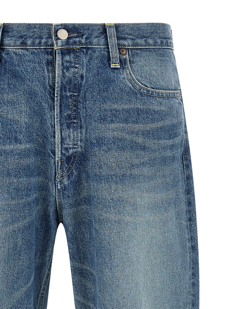 SSSTEIN Blue Cotton Tapered Jeans for Men