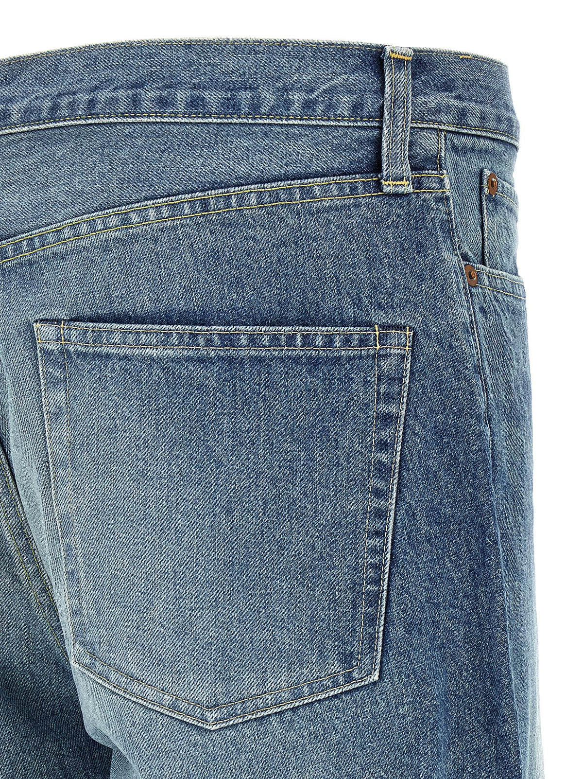 SSSTEIN Blue Cotton Tapered Jeans