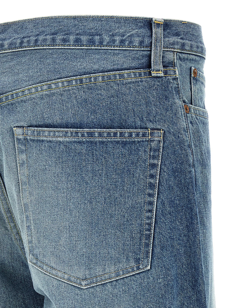 SSSTEIN Blue Cotton Tapered Jeans for Men