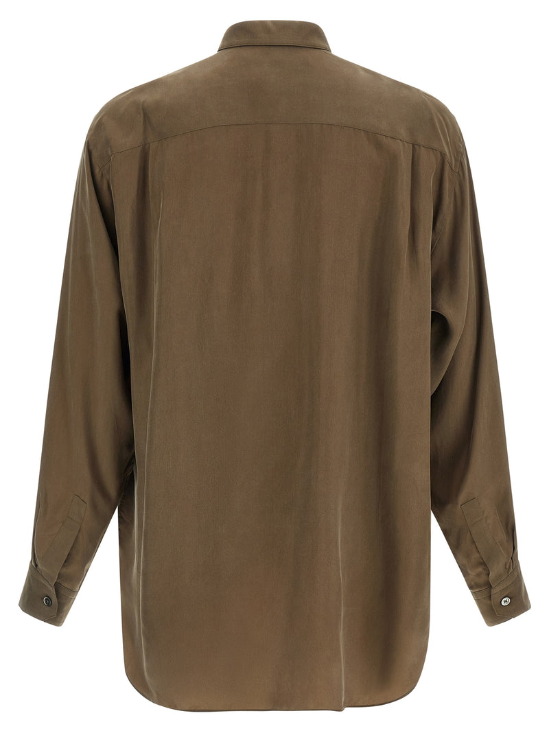 SSSTEIN Brown Copper Blouse - Luxurious Cupro Shirt