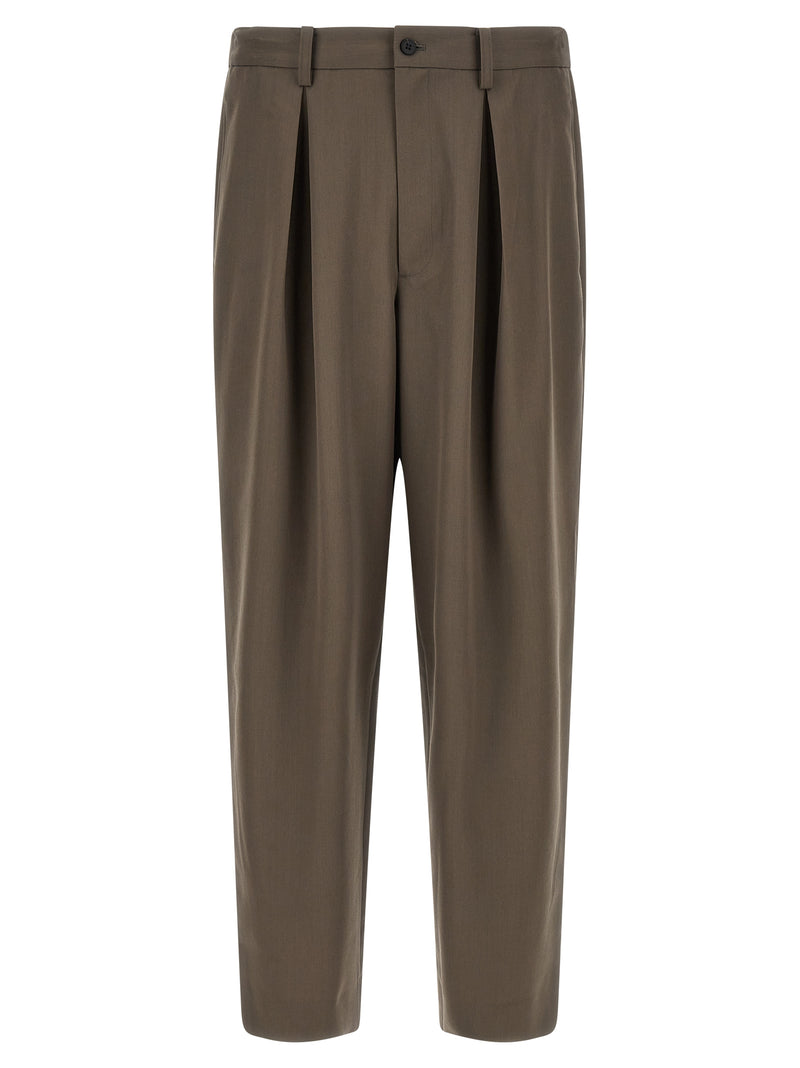 SSSTEIN Brown Wool Casual Pants for Men