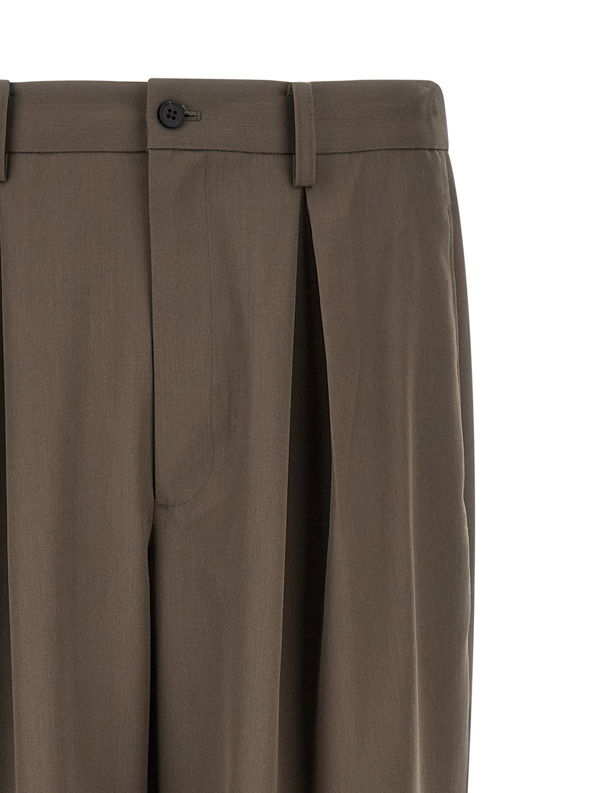 SSSTEIN Brown Wool Casual Pants