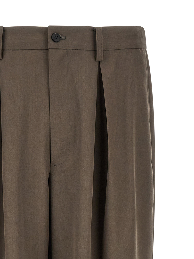 SSSTEIN Brown Wool Casual Pants for Men