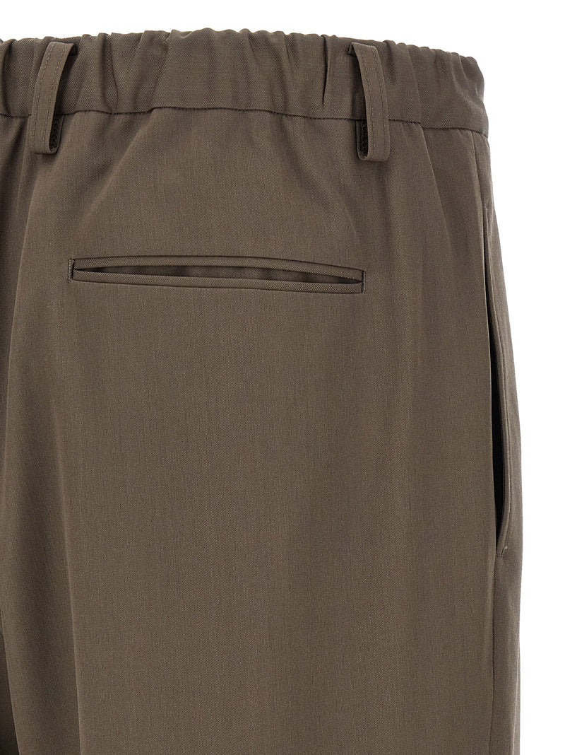 SSSTEIN Brown Wool Casual Pants for Men