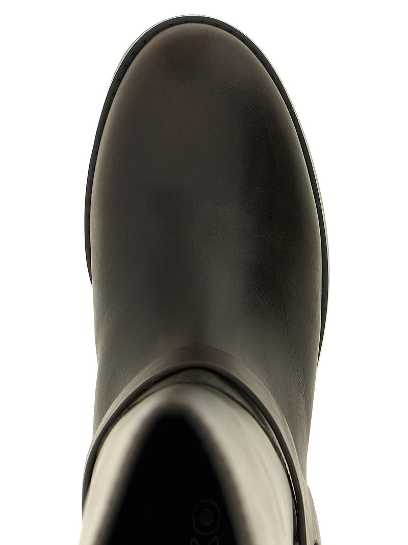 PINKO Black Cowhide Over The Knee Boots - Cheval Model