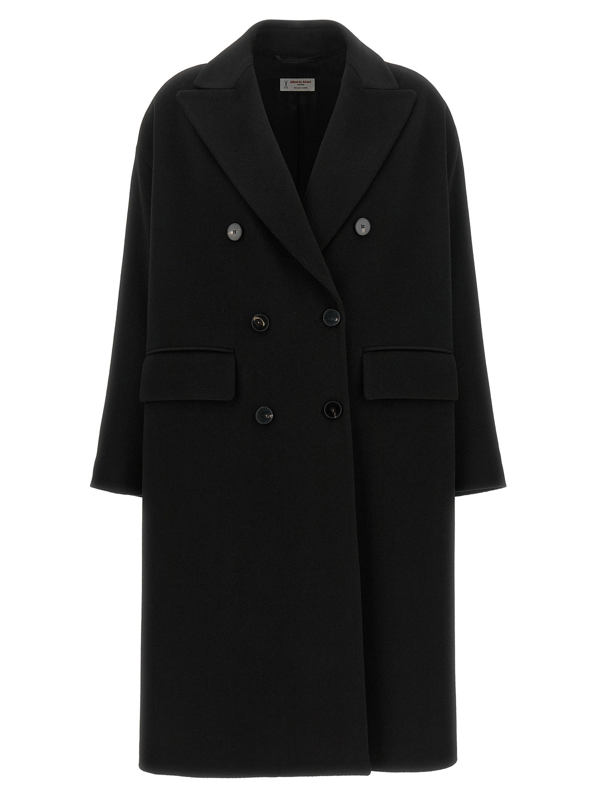 Alberto Biani Black Wool Coat
