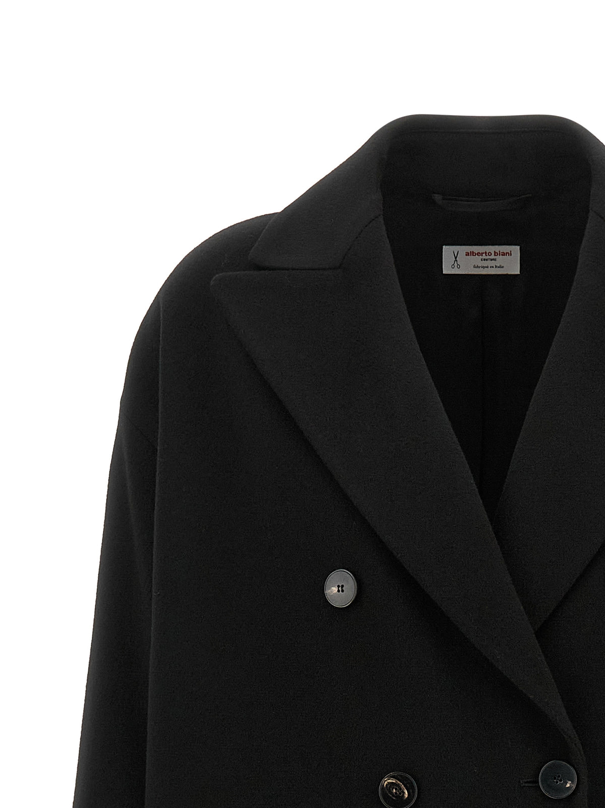 Alberto Biani Black Wool Coat