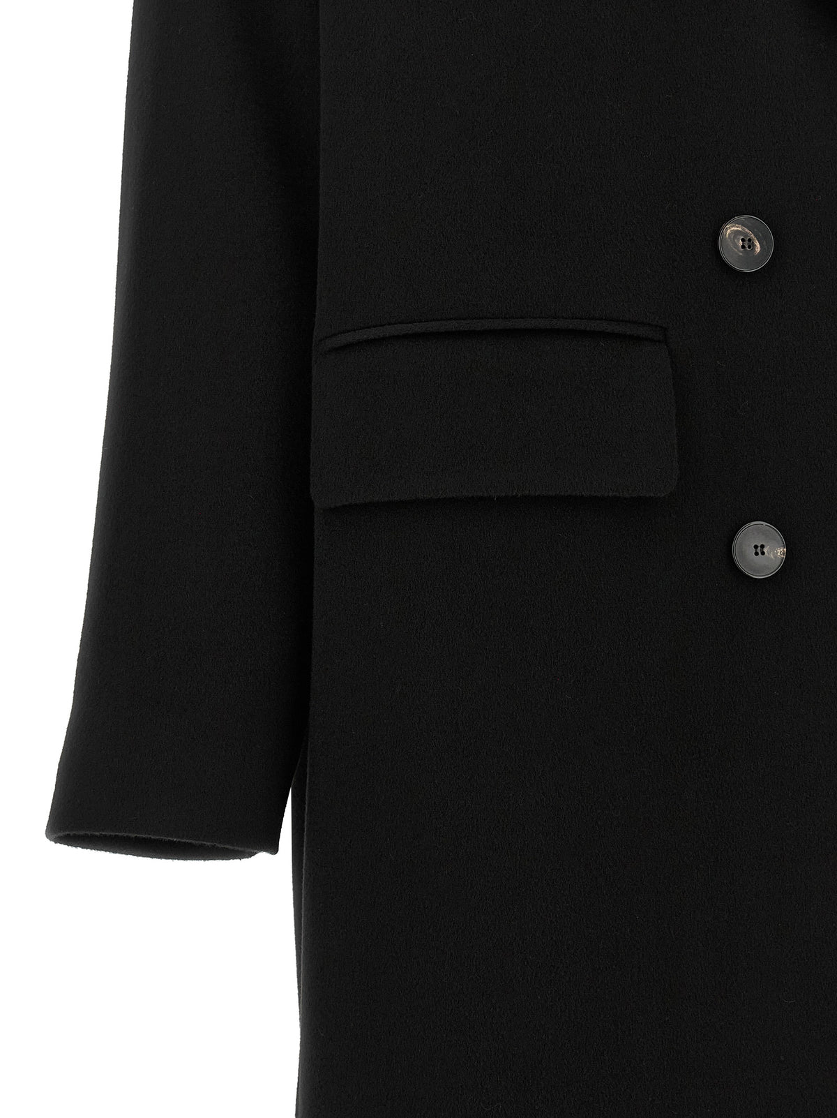Alberto Biani Black Wool Coat