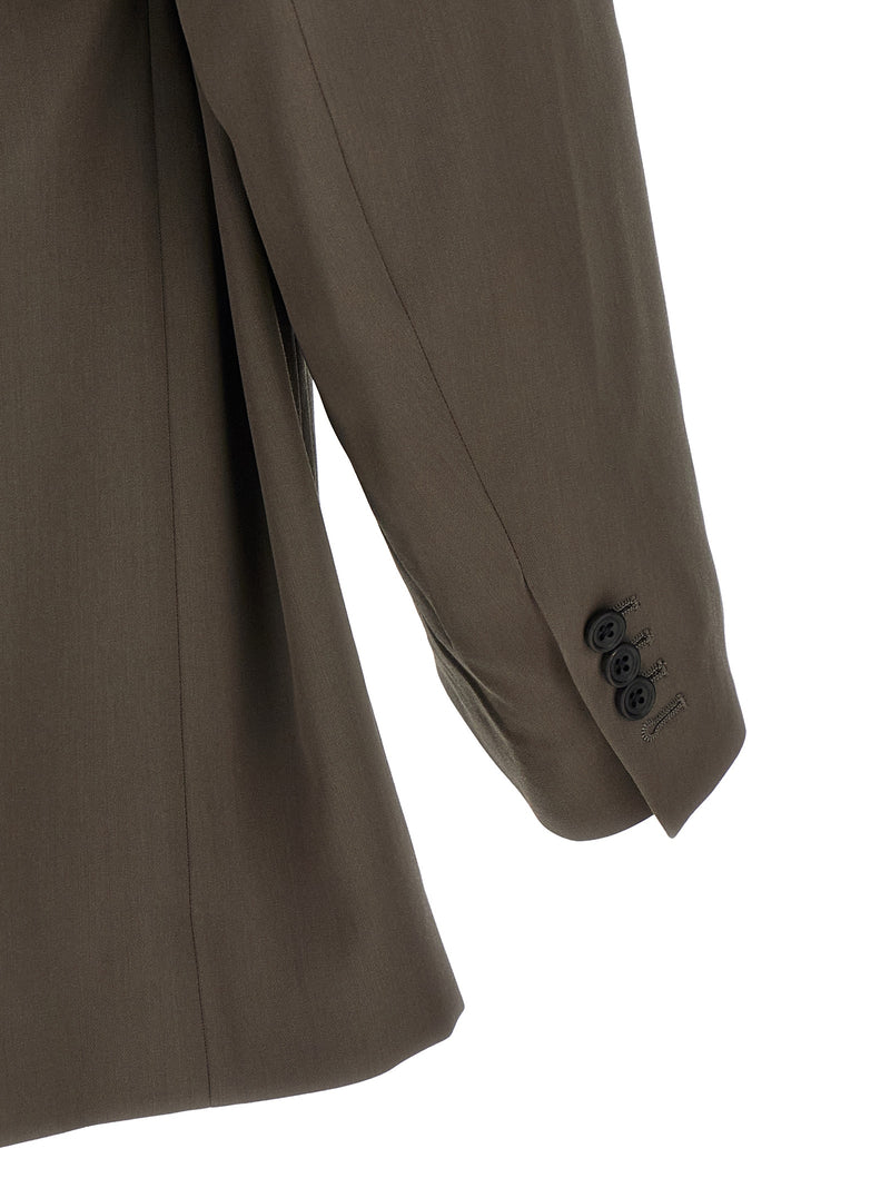 SSSTEIN Brown Wool Blazer - Oversized Tailored Jacket