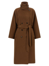 Alberto Biani Brown Wool Coat