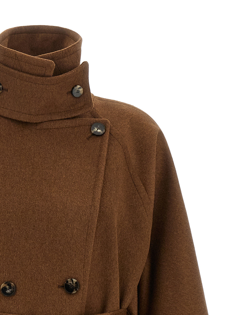 Alberto Biani Brown Wool Coat - Luxurious Italian Craftsmanship