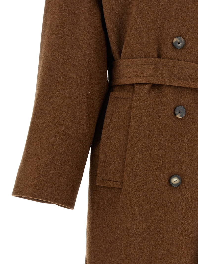 Alberto Biani Brown Wool Coat - Luxurious Italian Craftsmanship