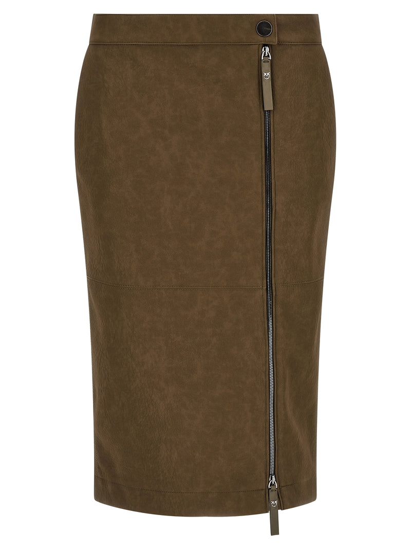 PINKO Brown Viscose Midi Skirt - Elegant & Stylish