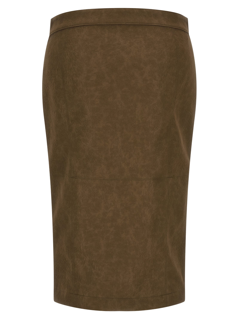 PINKO Brown Viscose Midi Skirt - Elegant & Stylish