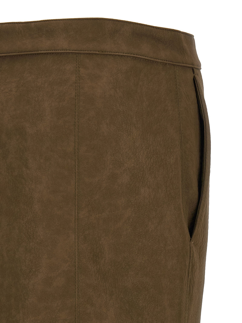 PINKO Brown Viscose Midi Skirt - Elegant & Stylish