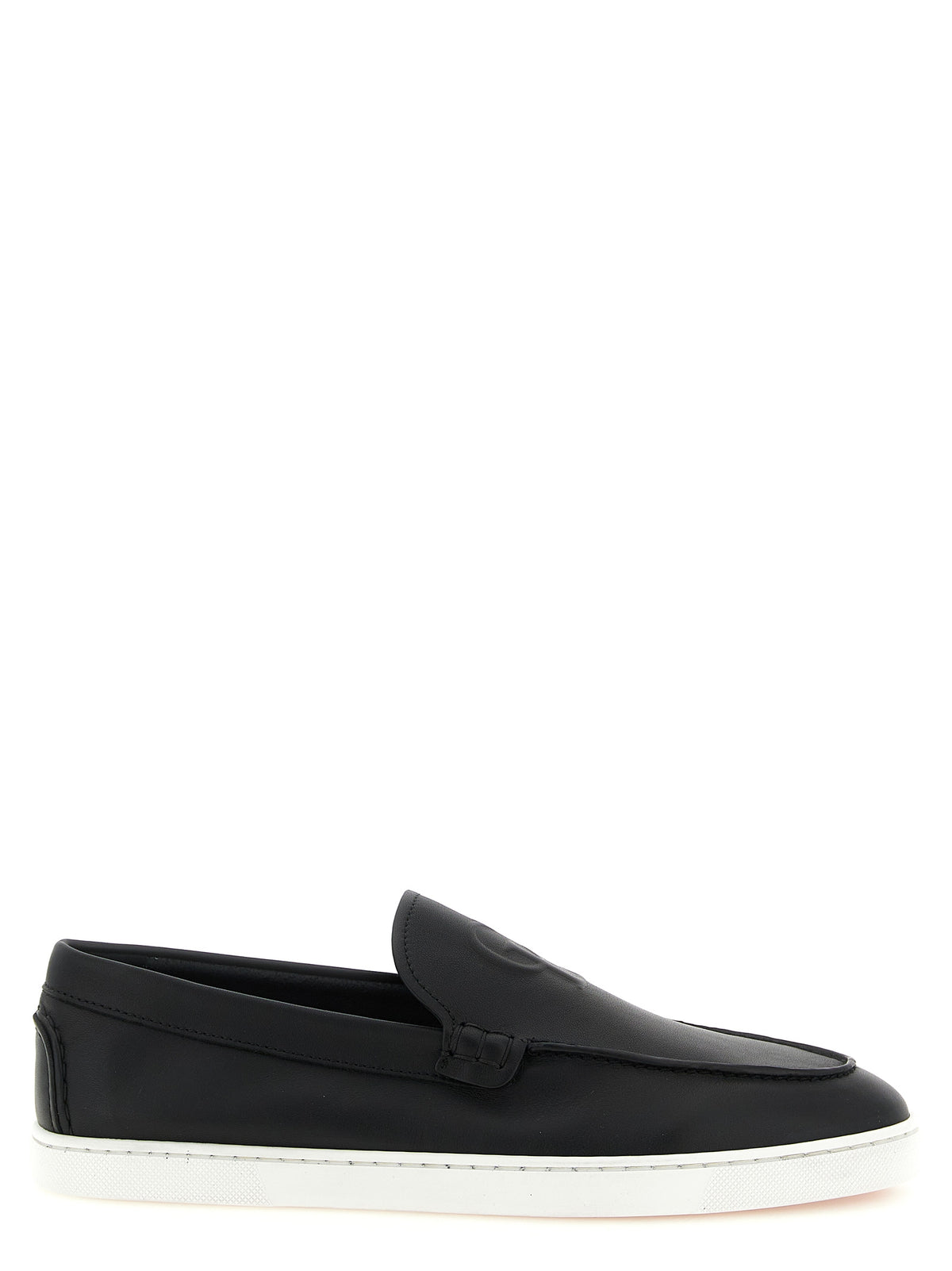 Christian Louboutin Black Calfskin Slip-On Loafers
