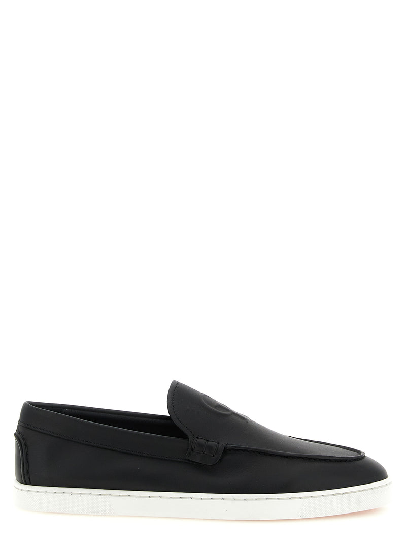 Christian Louboutin Black Calfskin Slip-On Loafers for Men